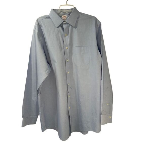 Brooks Brothers reg fit blue men’s button down dress shirt size 17 1/2” #1-1896 - Picture 1 of 4